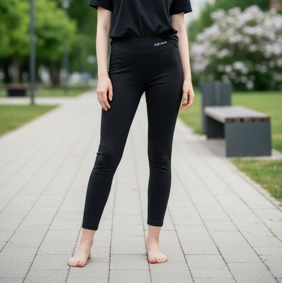 Soft Clouds Black Leggings - Picture 1 of 8
